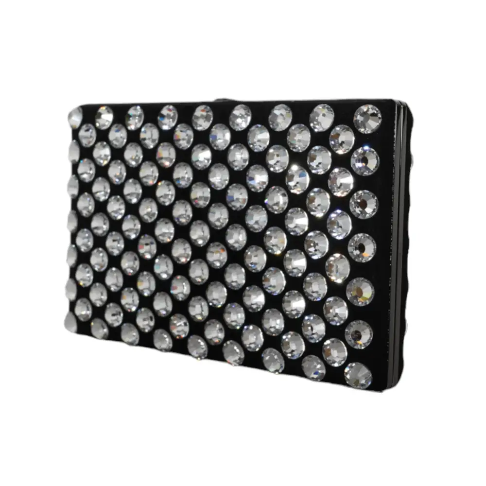 Dolce & Gabbana Schwarzer Samt-Kristall-Kupplungs-Abendparty-Handtasche