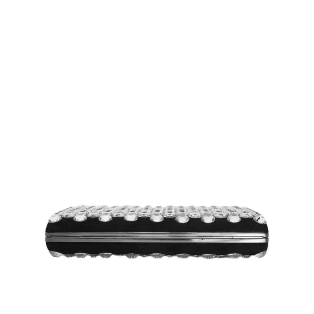 Dolce & Gabbana Schwarzer Samt-Kristall-Kupplungs-Abendparty-Handtasche