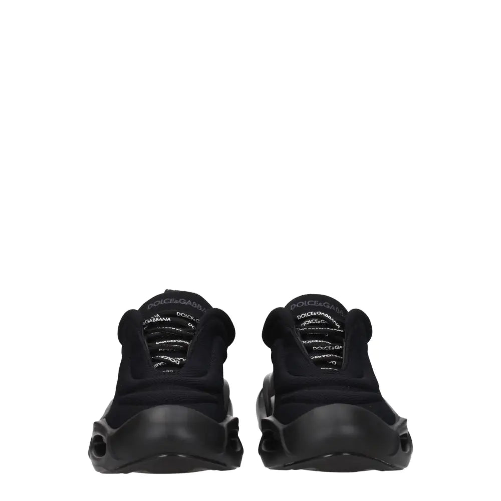 Dolce & Gabbana Schwarzer Stoff Chunky Sneakers