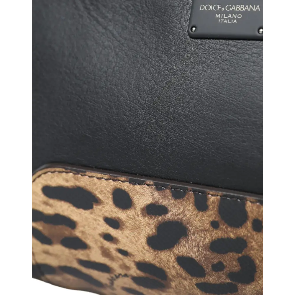 Dolce & Gabbana Schwarzes Exotenleder Logo Gürtel Taille Gürteltasche