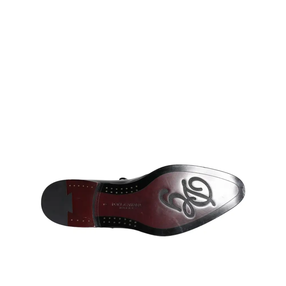 Dolce & Gabbana Schwarzes Kalbsleder Derby Herren Anzugschuhe - EU43/US10