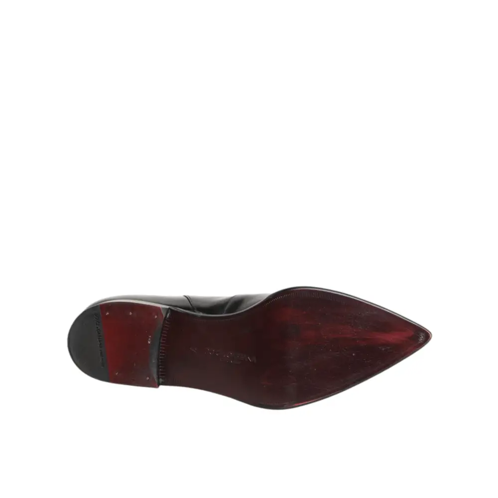 Dolce & Gabbana Schwarzes Kalbsleder Herren SHORT Stiefel Schuhe - EU 41 | US 8