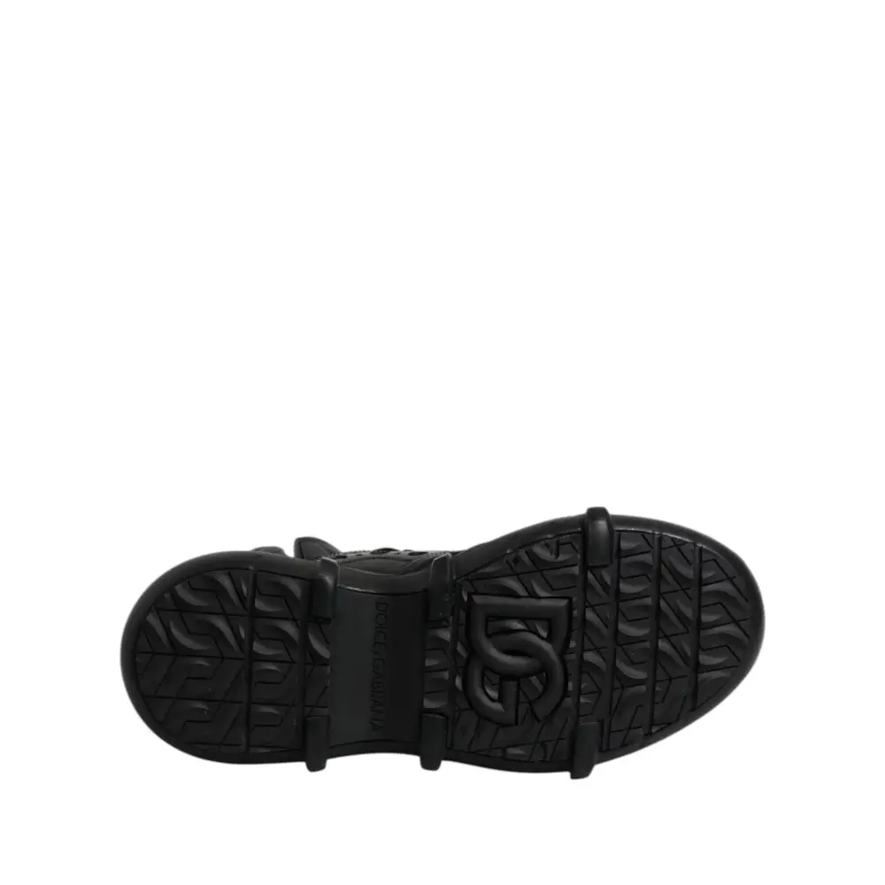 Dolce & Gabbana Schwarzes Leder Casual Herrenstiefel Schuhe - EU40/US7