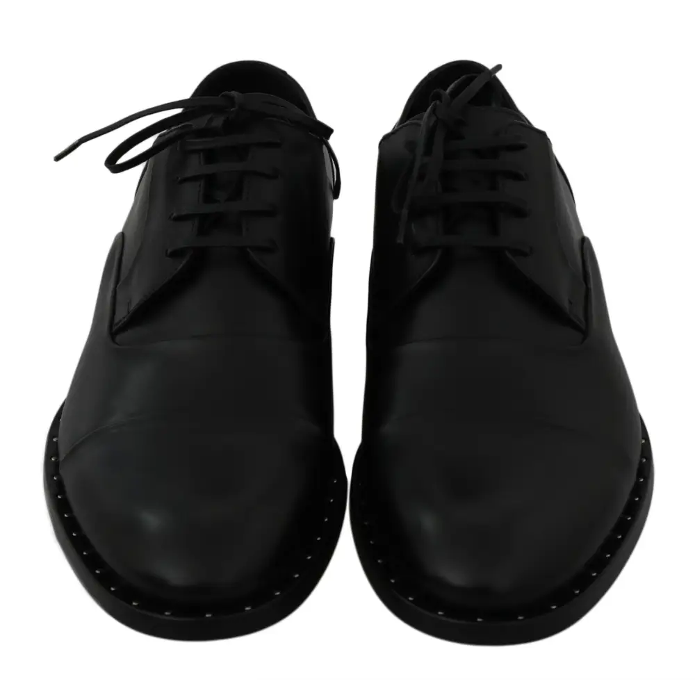 Dolce & Gabbana Schwarzes Leder Derby Formale Schuhe - EU39/US6