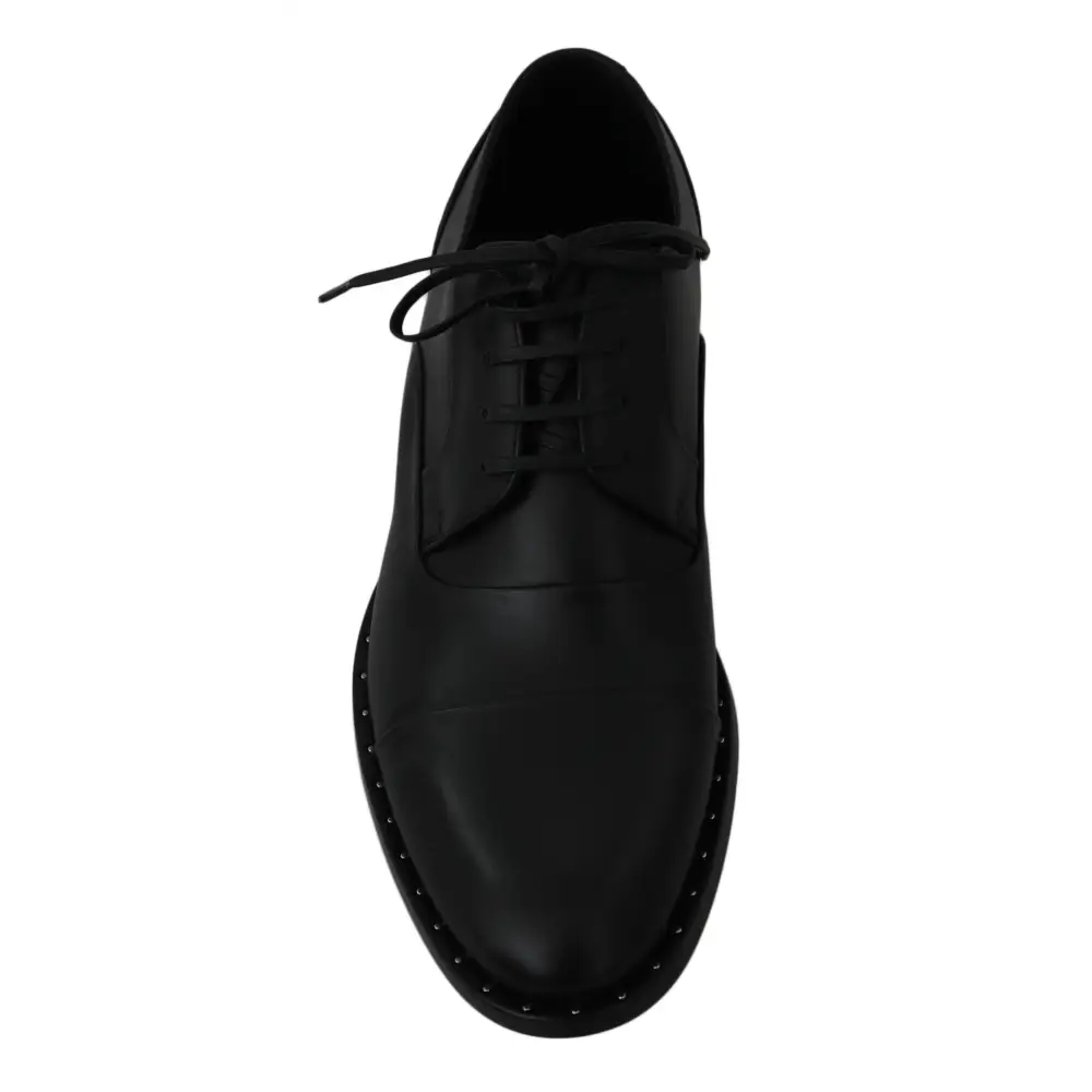 Dolce & Gabbana Schwarzes Leder Derby Formale Schuhe - EU39/US6
