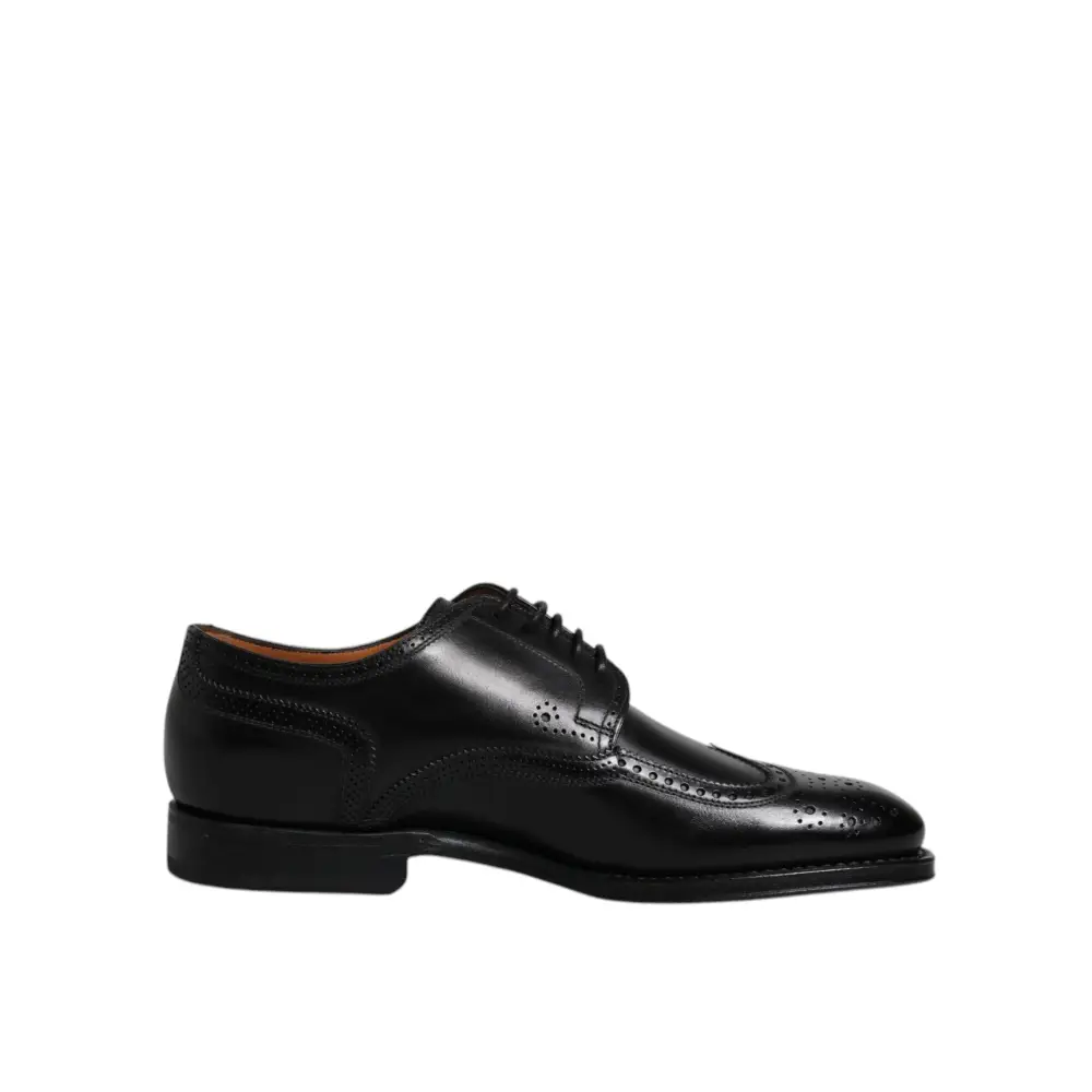 Dolce & Gabbana Schwarzes Leder Derby Wingtip Formelle Schuhe - EU39.5/US6.5