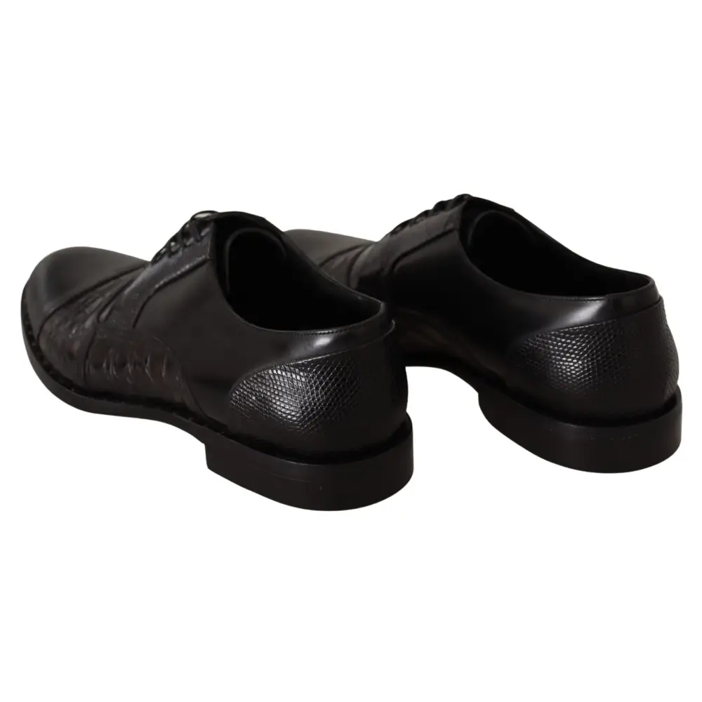Dolce & Gabbana Schwarzes Leder Exotische Felle Formelle Schuhe - EU39/US6