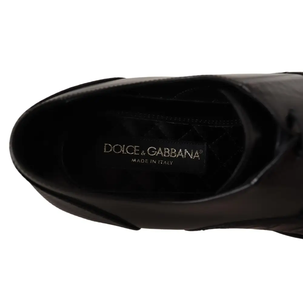 Dolce & Gabbana Schwarzes Leder Exotische Felle Formelle Schuhe - EU39/US6