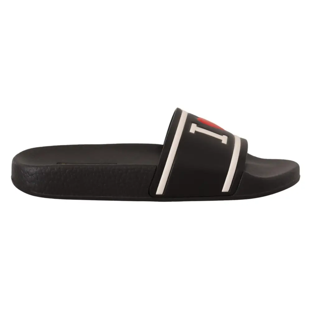 Dolce & Gabbana Schwarzes Leder I Love D& - EU35/US4.5