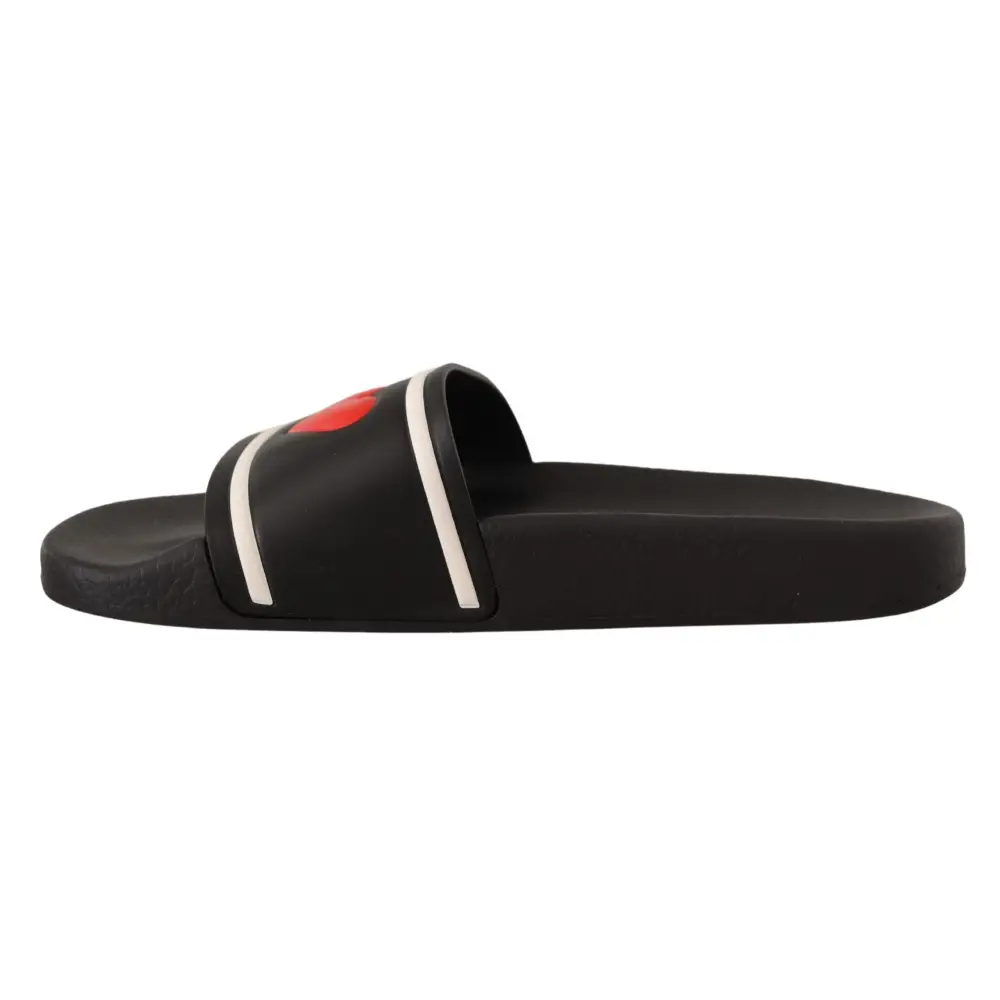 Dolce & Gabbana Schwarzes Leder I Love D& - EU35/US4.5