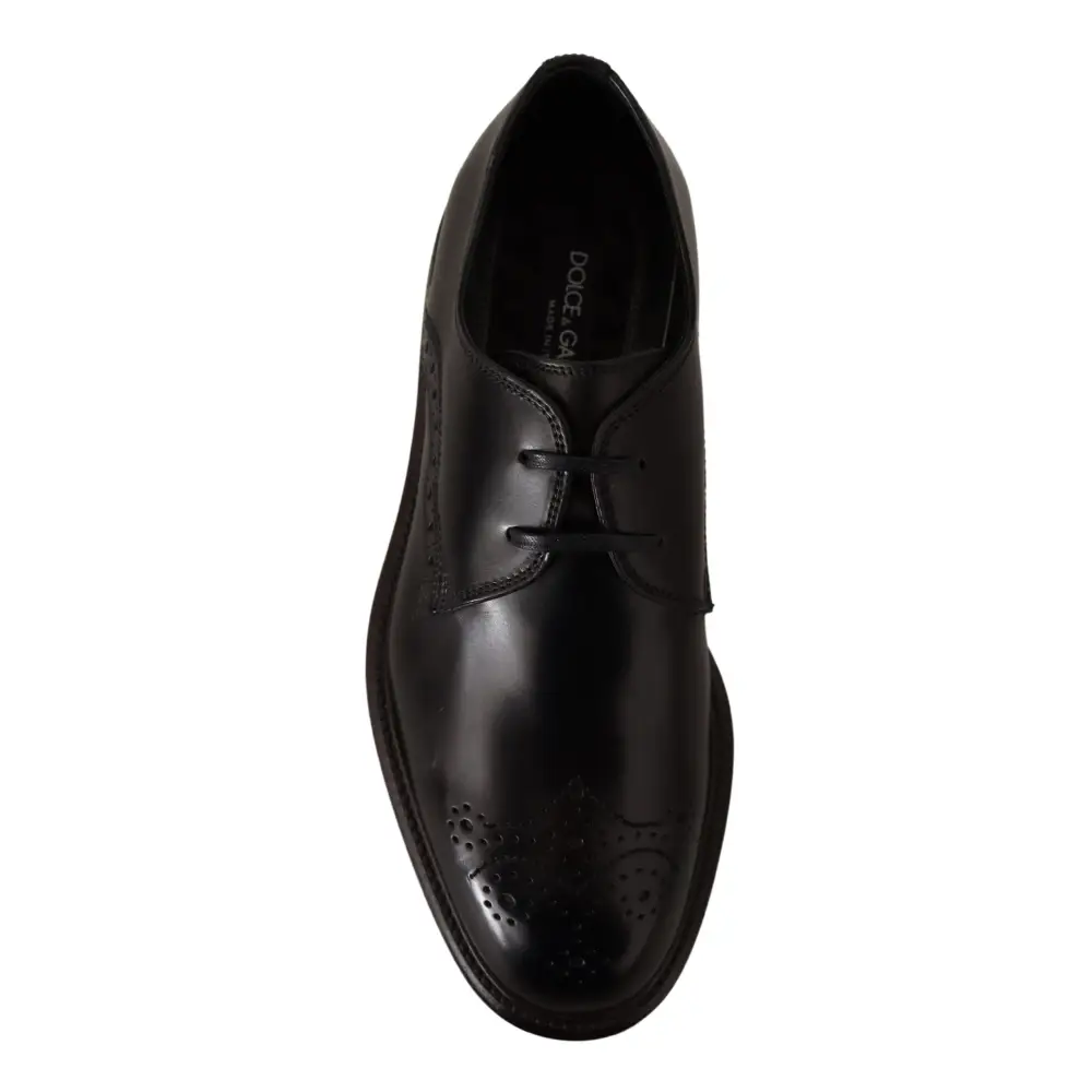 Dolce & Gabbana Schwarzes Leder Kleid Formelle Derby Schuhe - EU39/US6
