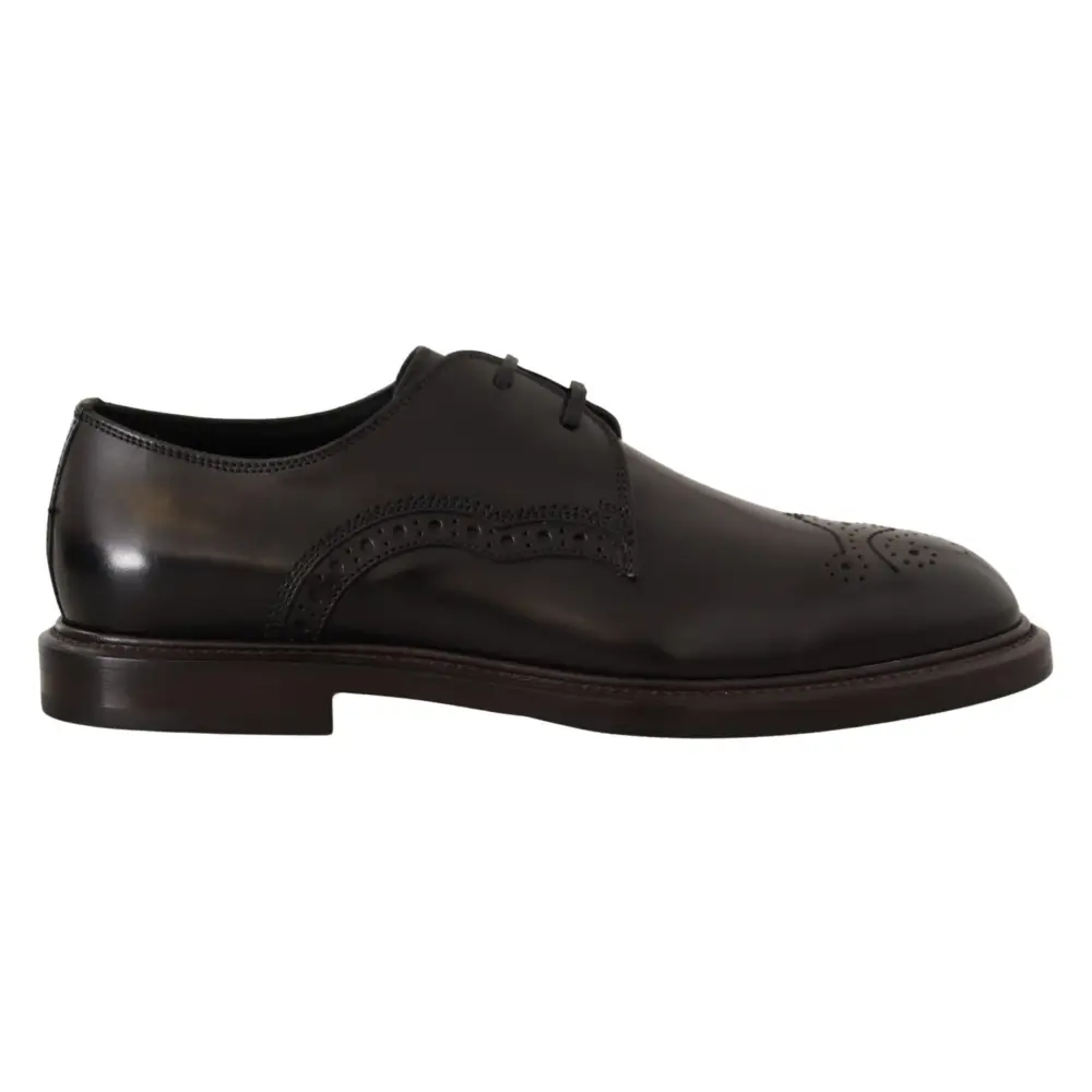 Dolce & Gabbana Schwarzes Leder Kleid Formelle Derby Schuhe - EU39/US6