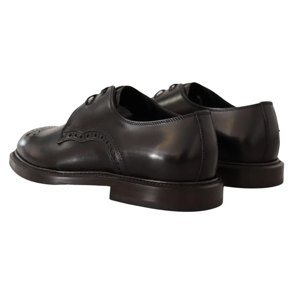 Dolce & Gabbana Schwarzes Leder Kleid Formelle Derby Schuhe - EU39/US6