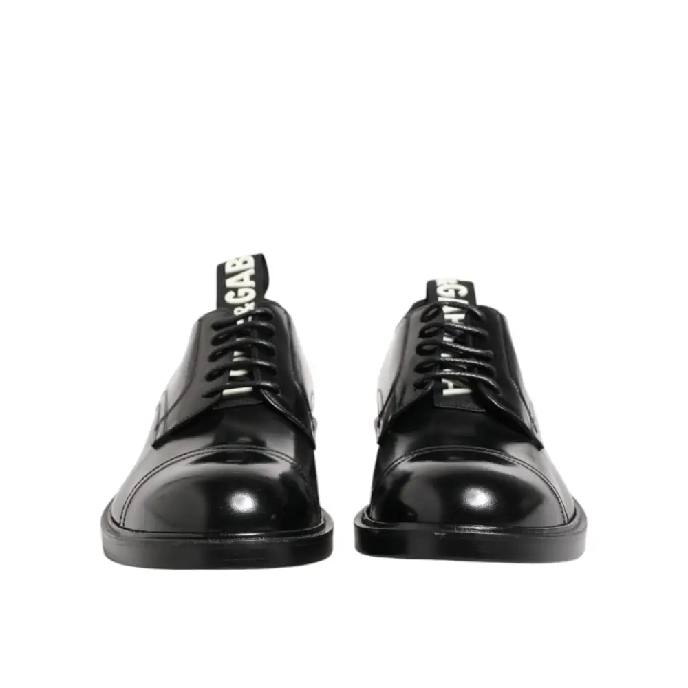 Dolce & Gabbana Schwarzes Leder Kleid Schnürschuhe Männer Formale Schuhe - EU41/US8