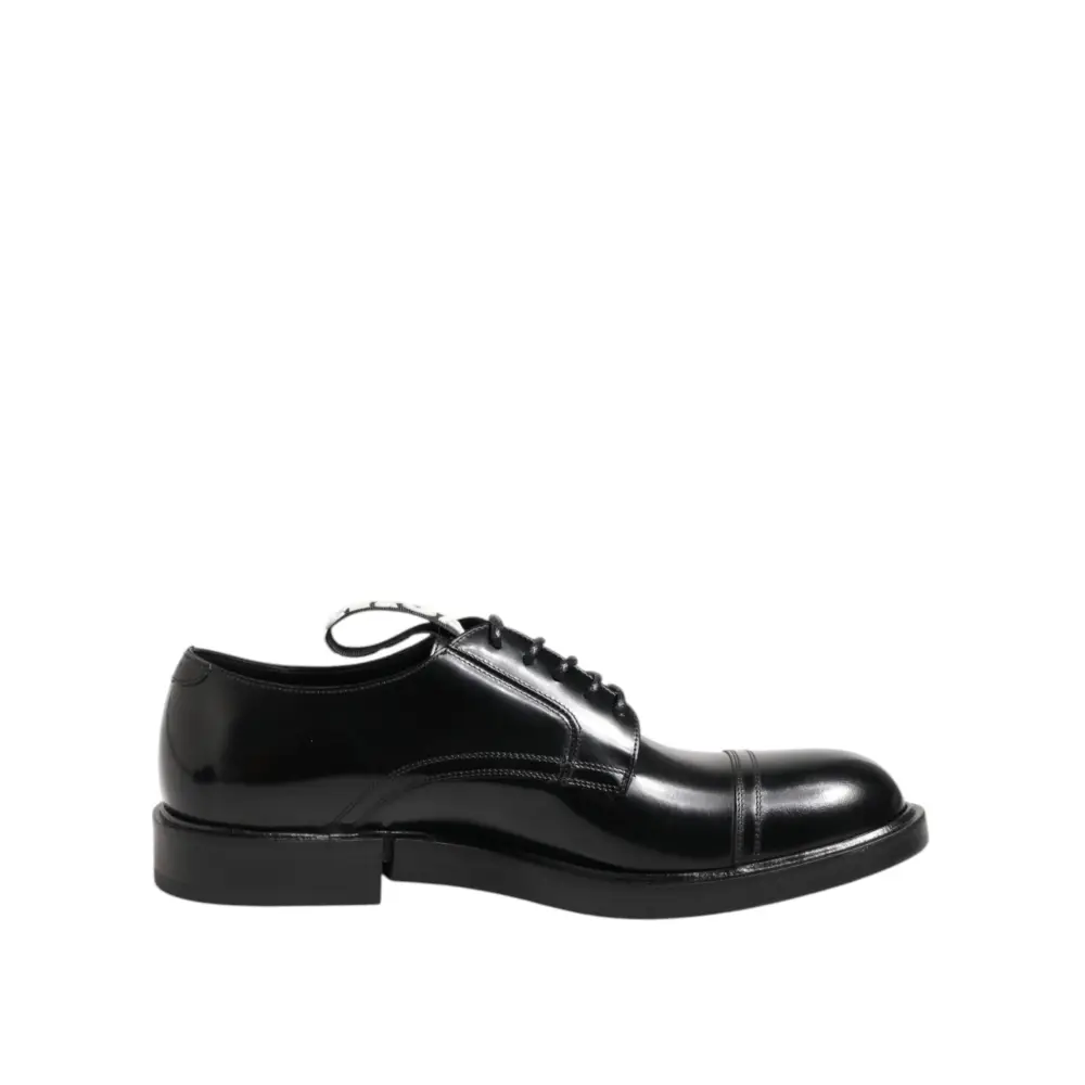 Dolce & Gabbana Schwarzes Leder Kleid Schnürschuhe Männer Formale Schuhe - EU41/US8
