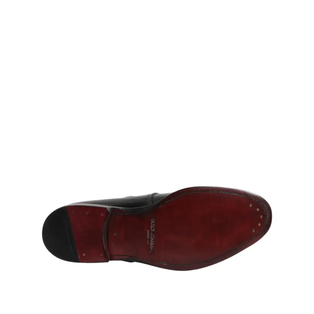 Dolce & Gabbana Schwarzes Leder Monk Strap Derby Formelle Schuhe