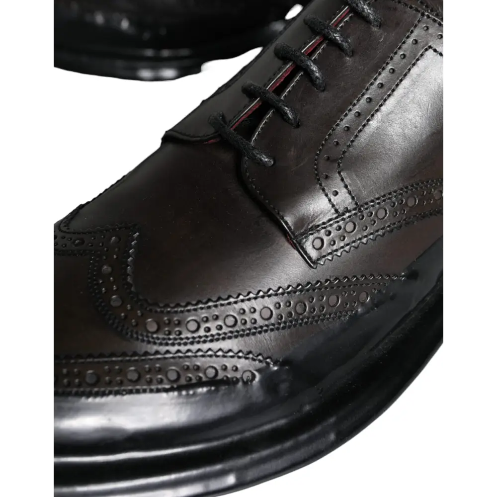 Dolce & Gabbana Schwarzes Leder Oxford Wingtip Formale Männer Schuhe - EU42/US9