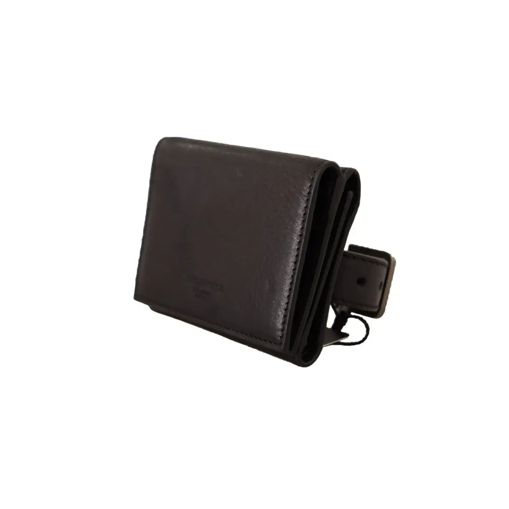 Dolce & Gabbana Schwarzes Leder Trifold Geldbörse Gürtel Multi Kit Wallet