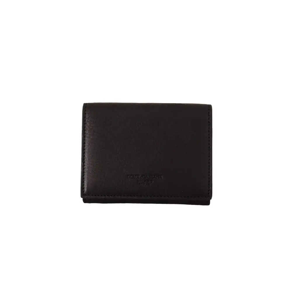 Dolce & Gabbana Schwarzes Leder Trifold Geldbörse Gürtelschlaufe Multi Kit Wallet