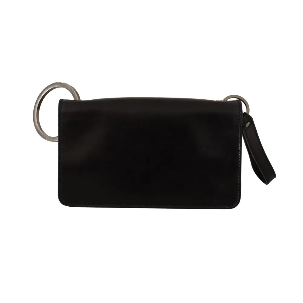 Dolce & Gabbana Schwarzes Lederhandtäschchen Mini Bag Card Bill Wallet