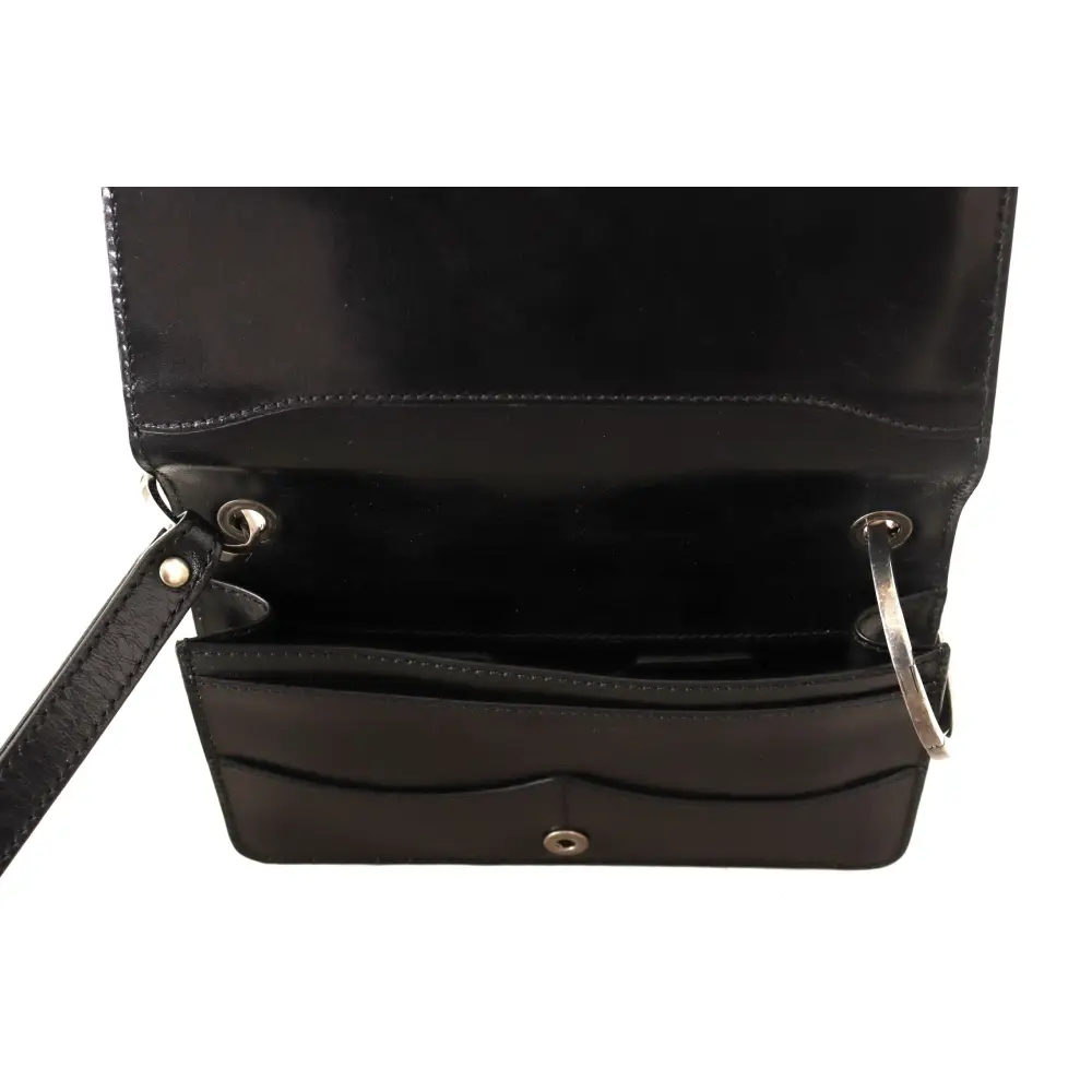 Dolce & Gabbana Schwarzes Lederhandtäschchen Mini Bag Card Bill Wallet