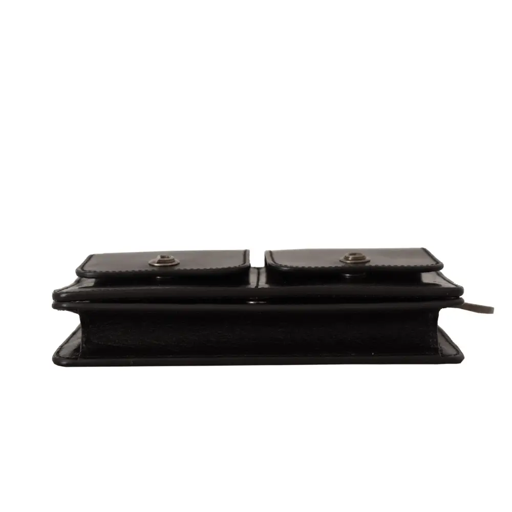 Dolce & Gabbana Schwarzes Lederhandtäschchen Mini Bag Card Bill Wallet