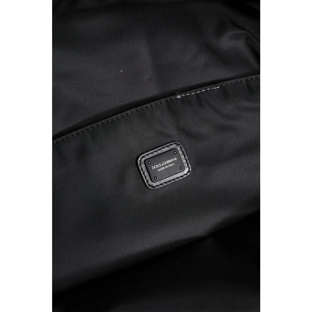 Dolce & Gabbana Schwarzes Logo Tape Polyamid Schule Reise Rucksack Tasche