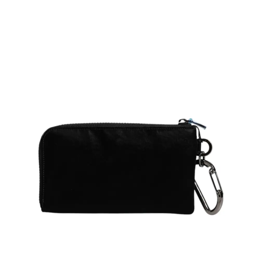 Dolce & Gabbana Schwarzes Nylon Logo Plaque Schlüsselanhänger Tasche Clutch