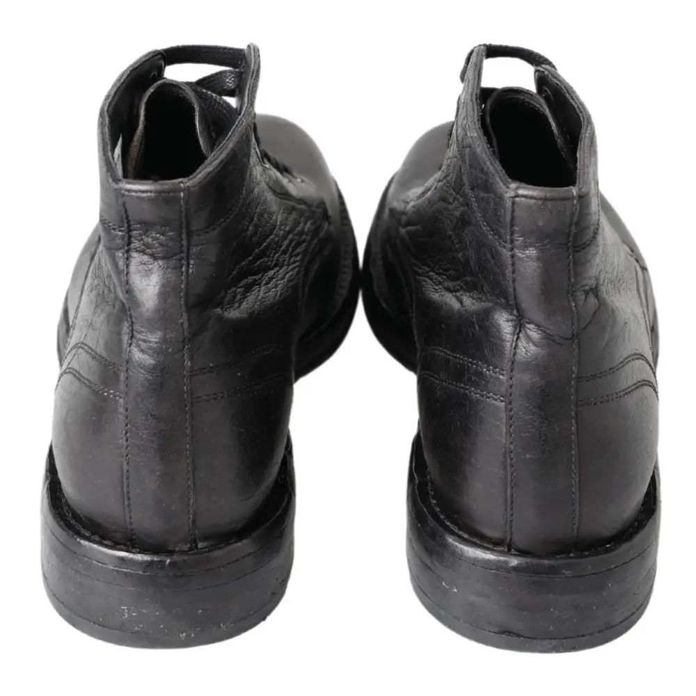 Dolce & Gabbana Schwarzes Pferd Leder Perugino Stiefel