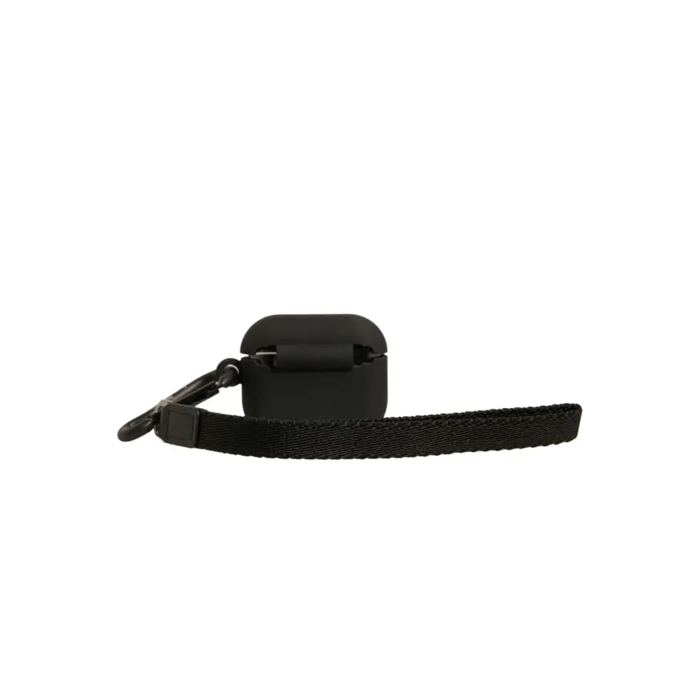 Dolce & Gabbana Schwarzes Silikon-Gummi-Logo geprägte Airpods Hülle