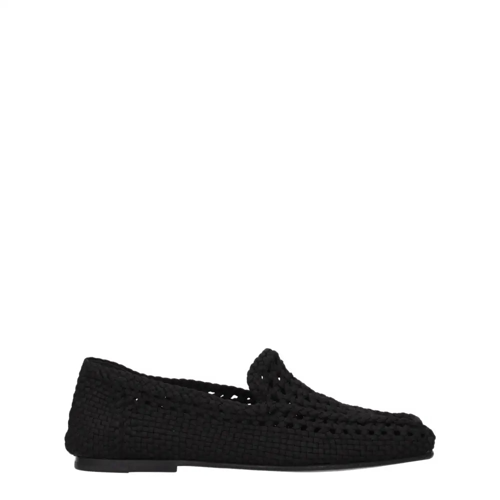 Dolce & Gabbana Slipper aus schwarzem Stoff