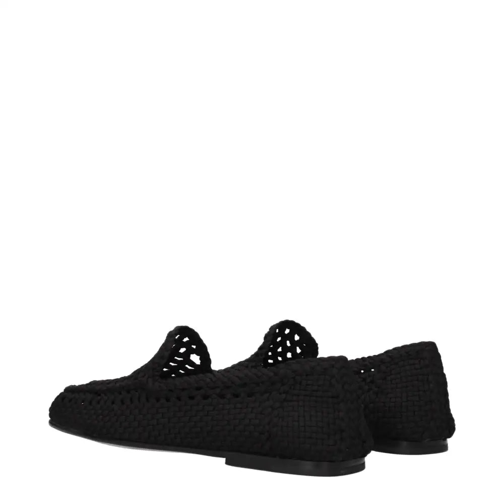 Dolce & Gabbana Slipper aus schwarzem Stoff