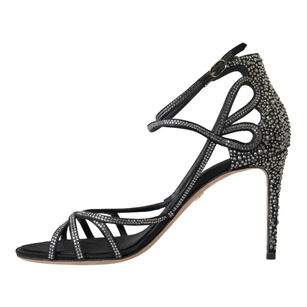 Dolce & Gabbana Strass Stiletto Sandale Satin Schuhe - EU40.5/US10