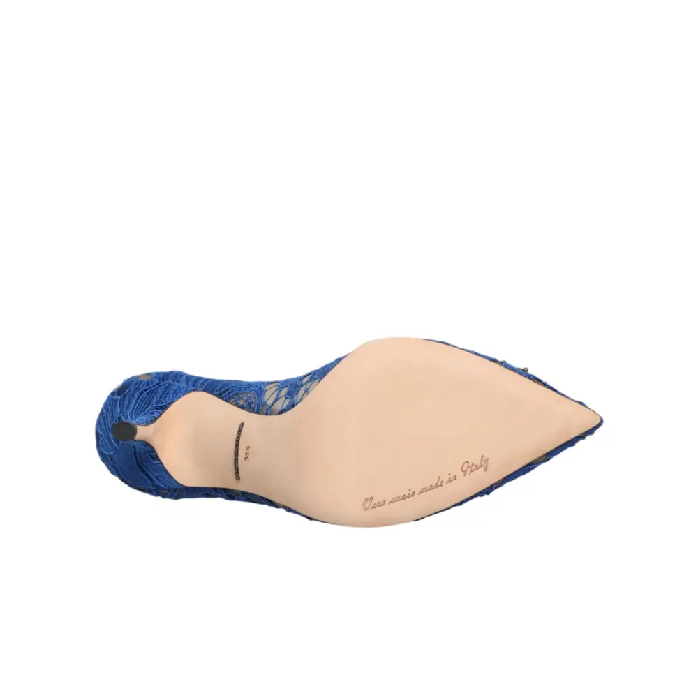 Dolce & Gabbana Taormina-Spitze DEVOTION Pumps in Blau