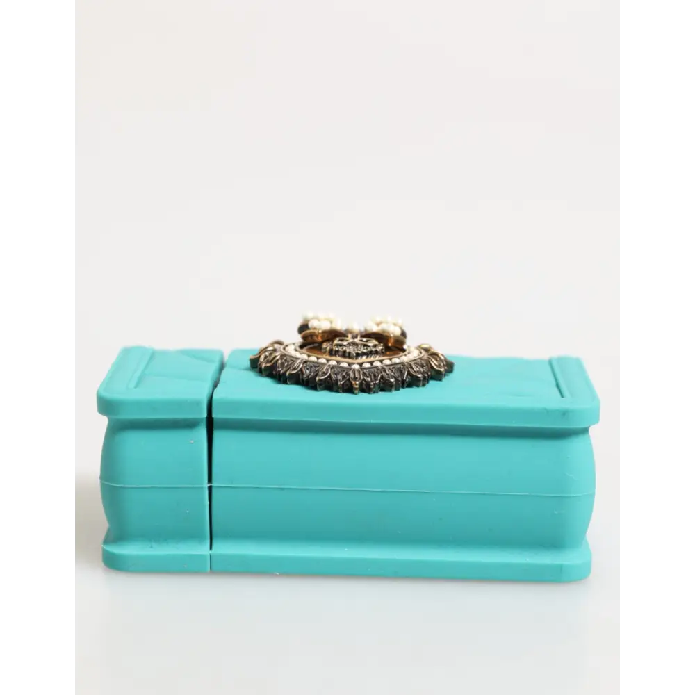 Dolce & Gabbana Türkis Silikon Hingabe Herz Abdeckung Tasche Airpods Fall