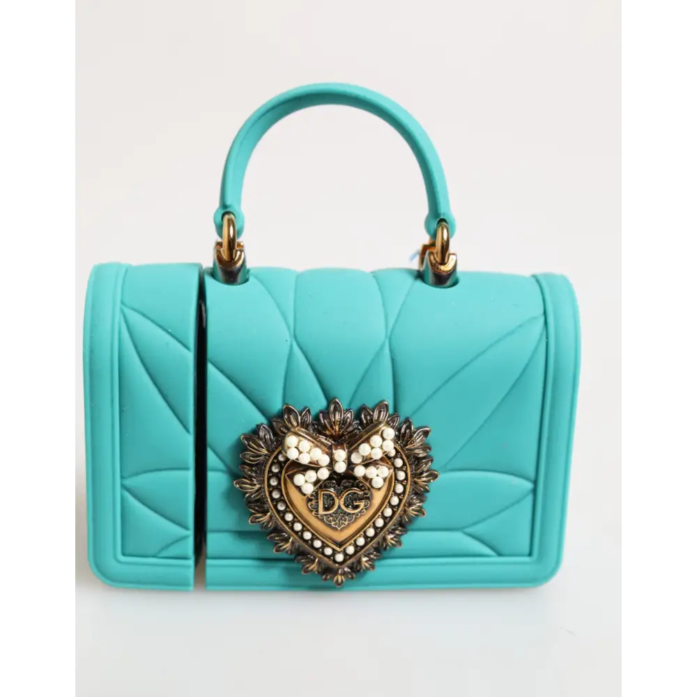 Dolce & Gabbana Türkis Silikon Hingabe Herz Abdeckung Tasche Airpods Fall