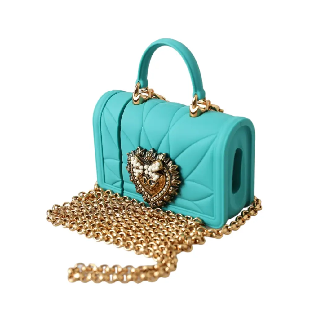 Dolce & Gabbana Türkis Silikon Hingabe Herz Abdeckung Tasche Airpods Fall
