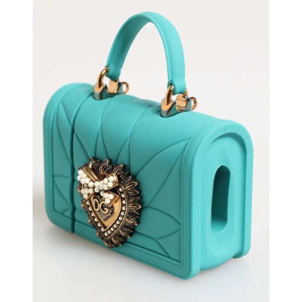 Dolce & Gabbana Türkis Silikon Hingabe Herz Abdeckung Tasche Airpods Fall