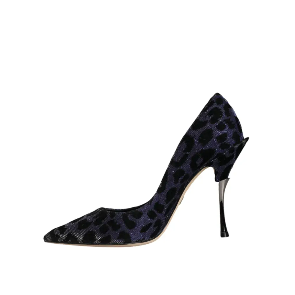 Dolce & Gabbana Violett Leopard Lurex High Heels Pumps Schuhe - EU37/US7