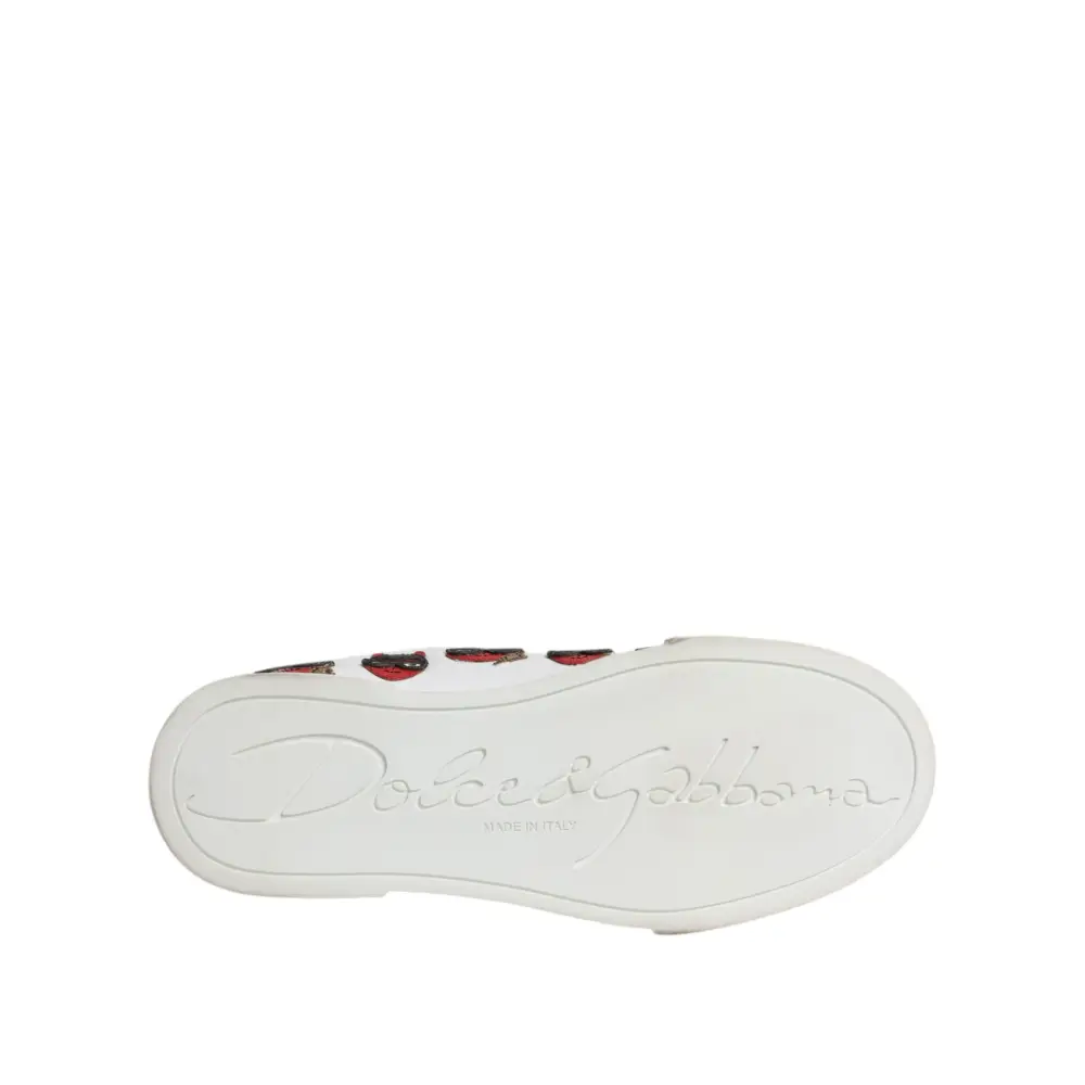 Dolce & Gabbana Weiß Devil Face Portofino Turnschuhe Schuhe - EU36/US6