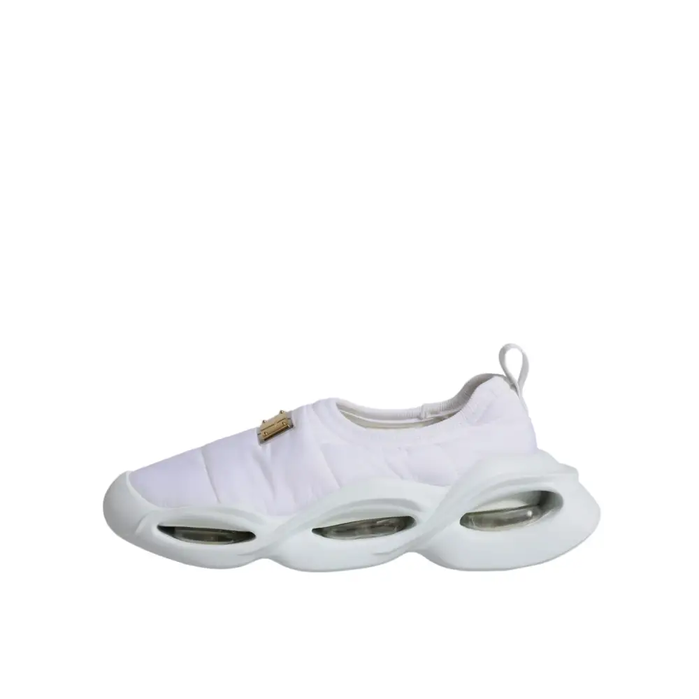 Dolce & Gabbana Weiß gepolstert Stoff Low Top Turnschuhe Schuhe - EU39/US8.5