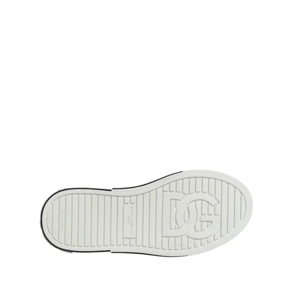 Dolce & Gabbana Weiß gepunktet Leder Slip On Männer Turnschuhe Schuhe - EU39/US6