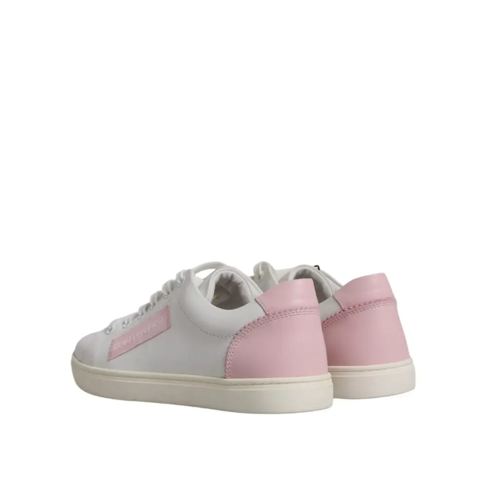 Dolce & Gabbana Weiß Klassische Kalbsleder Turnschuhe Schuhe - EU37/US7