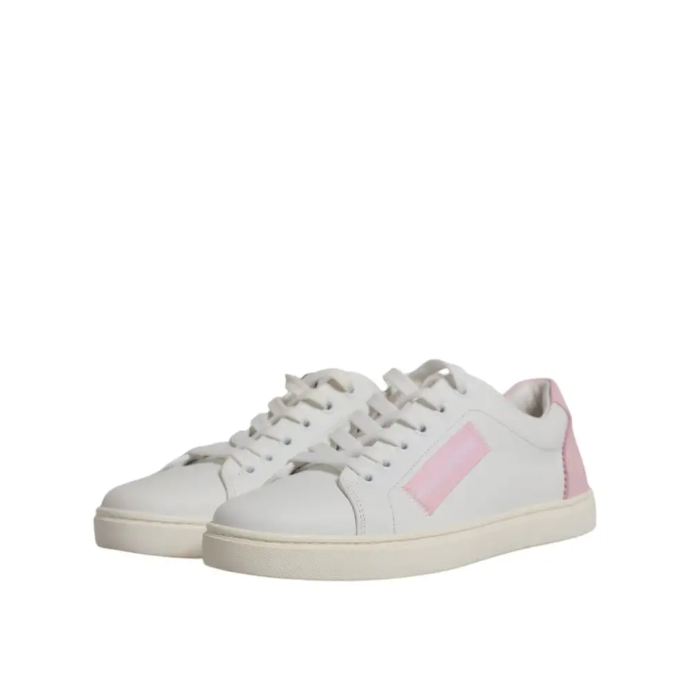 Dolce & Gabbana Weiß Klassische Kalbsleder Turnschuhe Schuhe - EU37/US7