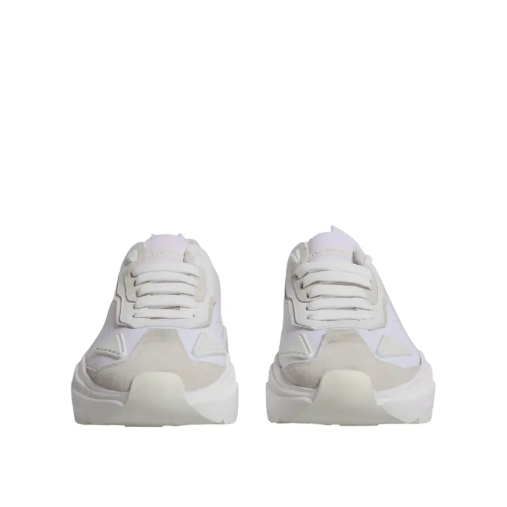 Dolce & Gabbana Weiß Leder Daymaster Low Top Turnschuhe Schuhe - EU39/US6