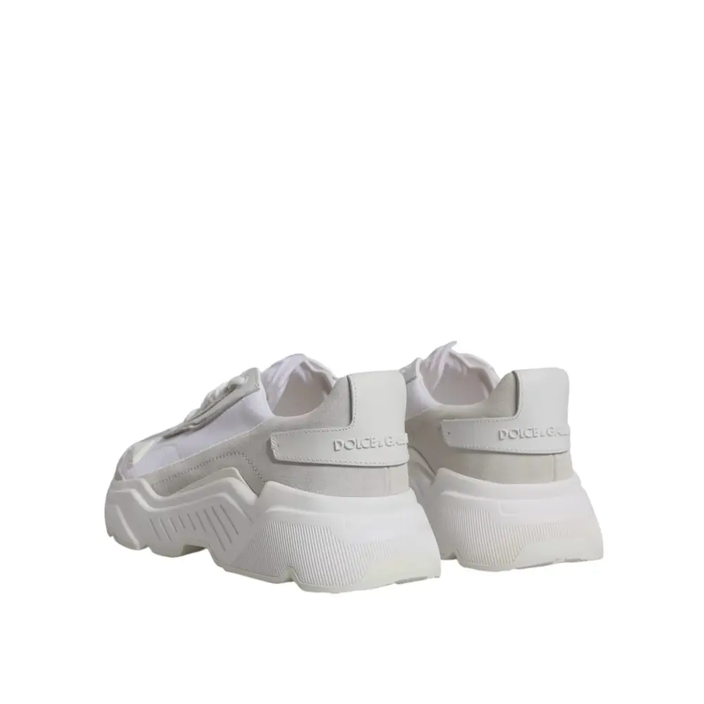 Dolce & Gabbana Weiß Leder Daymaster Low Top Turnschuhe Schuhe - EU39/US6