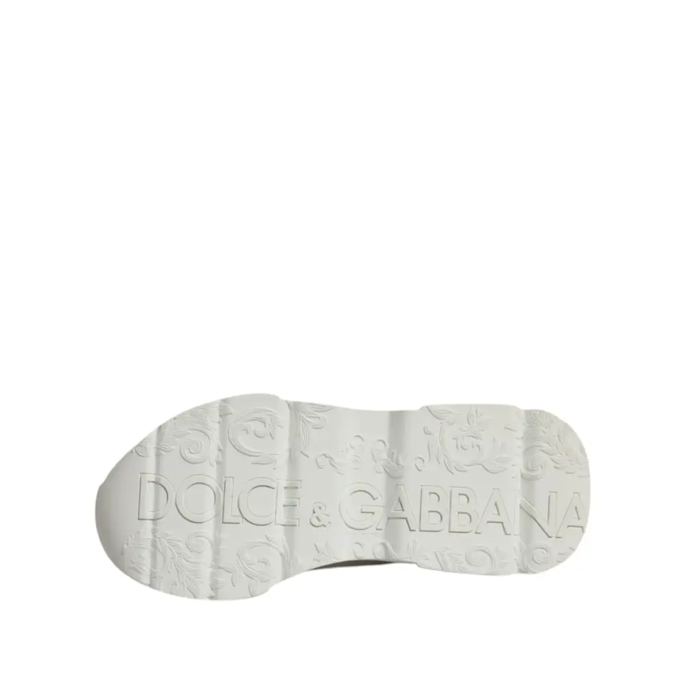 Dolce & Gabbana Weiß Leder Daymaster Low Top Turnschuhe Schuhe - EU39/US6