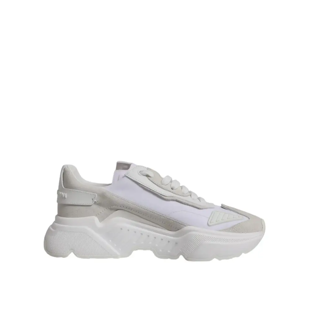 Dolce & Gabbana Weiß Leder Daymaster Low Top Turnschuhe Schuhe - EU39/US6