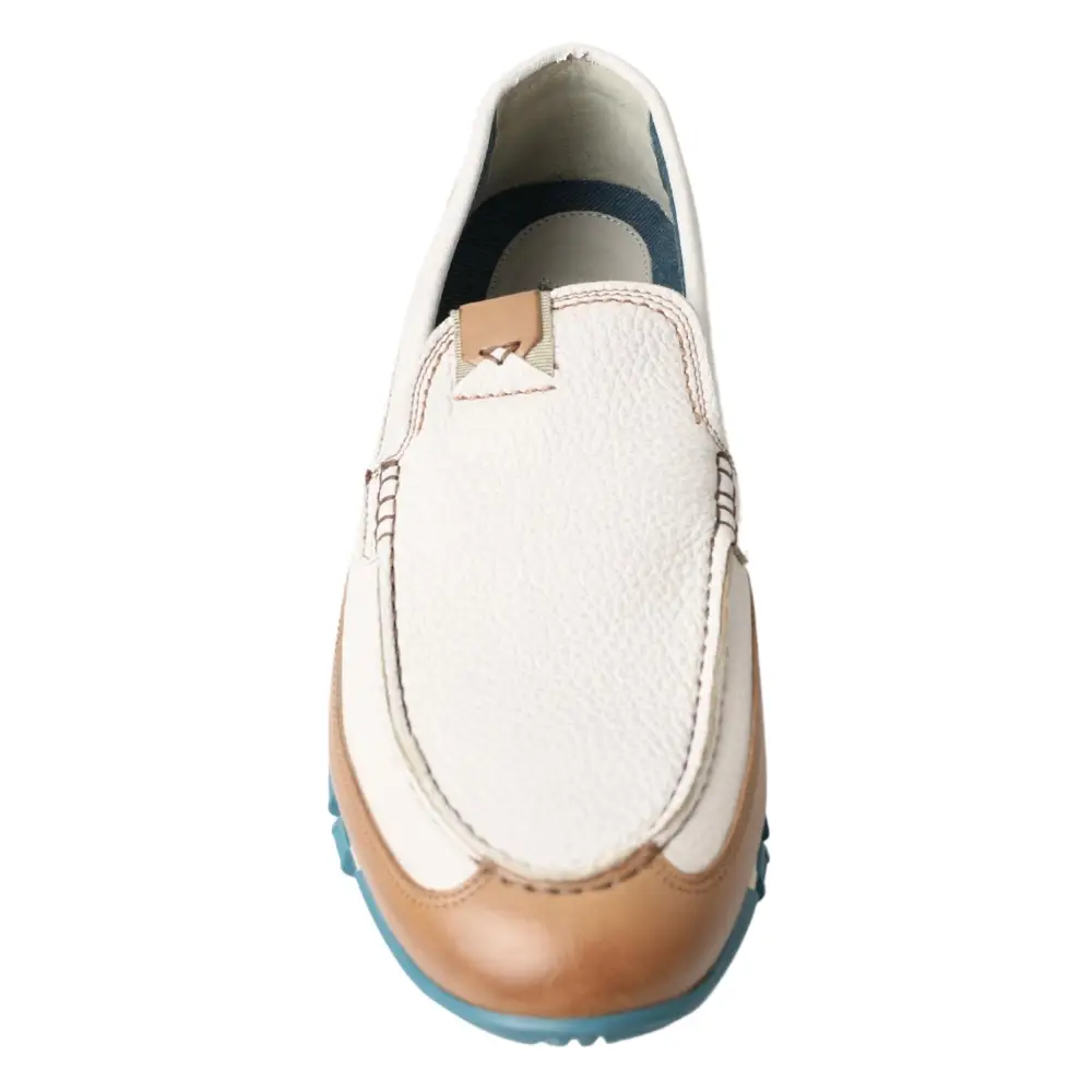 Dolce & Gabbana Weiß Leder Loafers Mokassins Schuhe