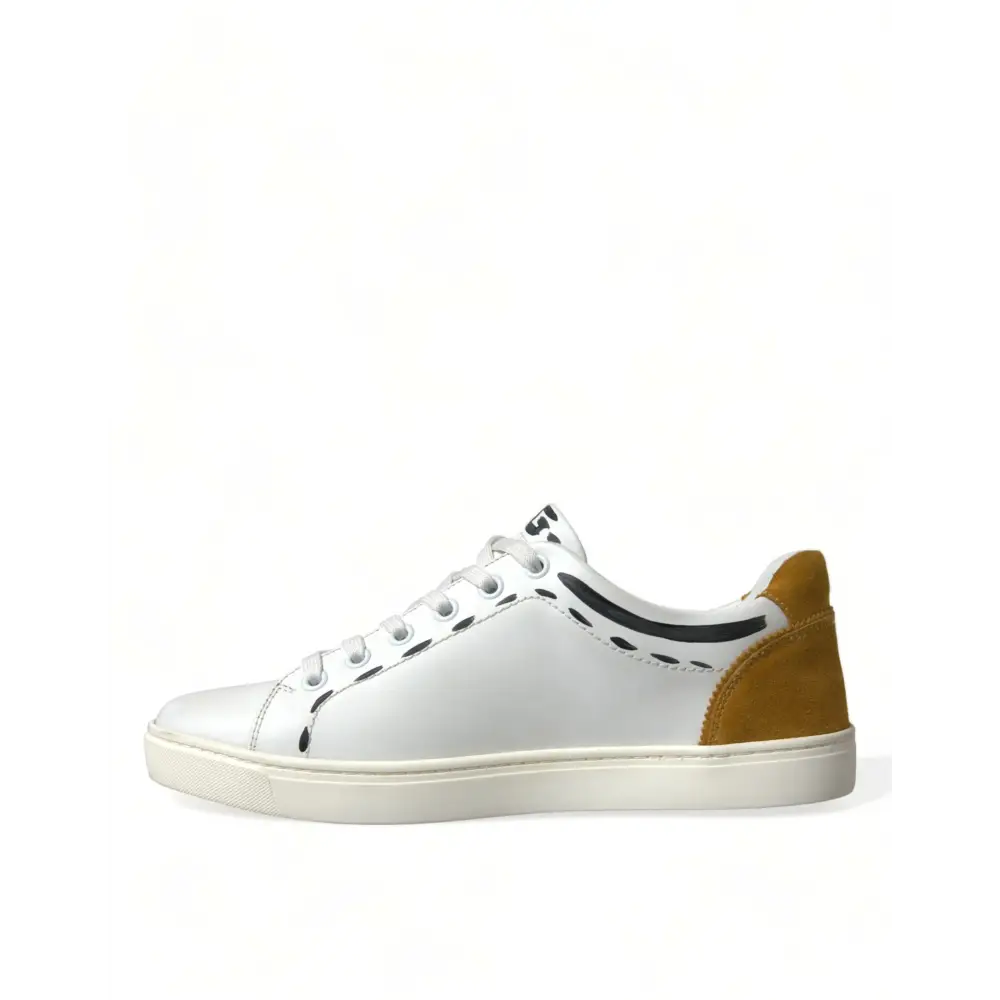Dolce & Gabbana Weiß Leder LOVE Milano Männer Turnschuhe Schuhe - EU39.5/US6.5